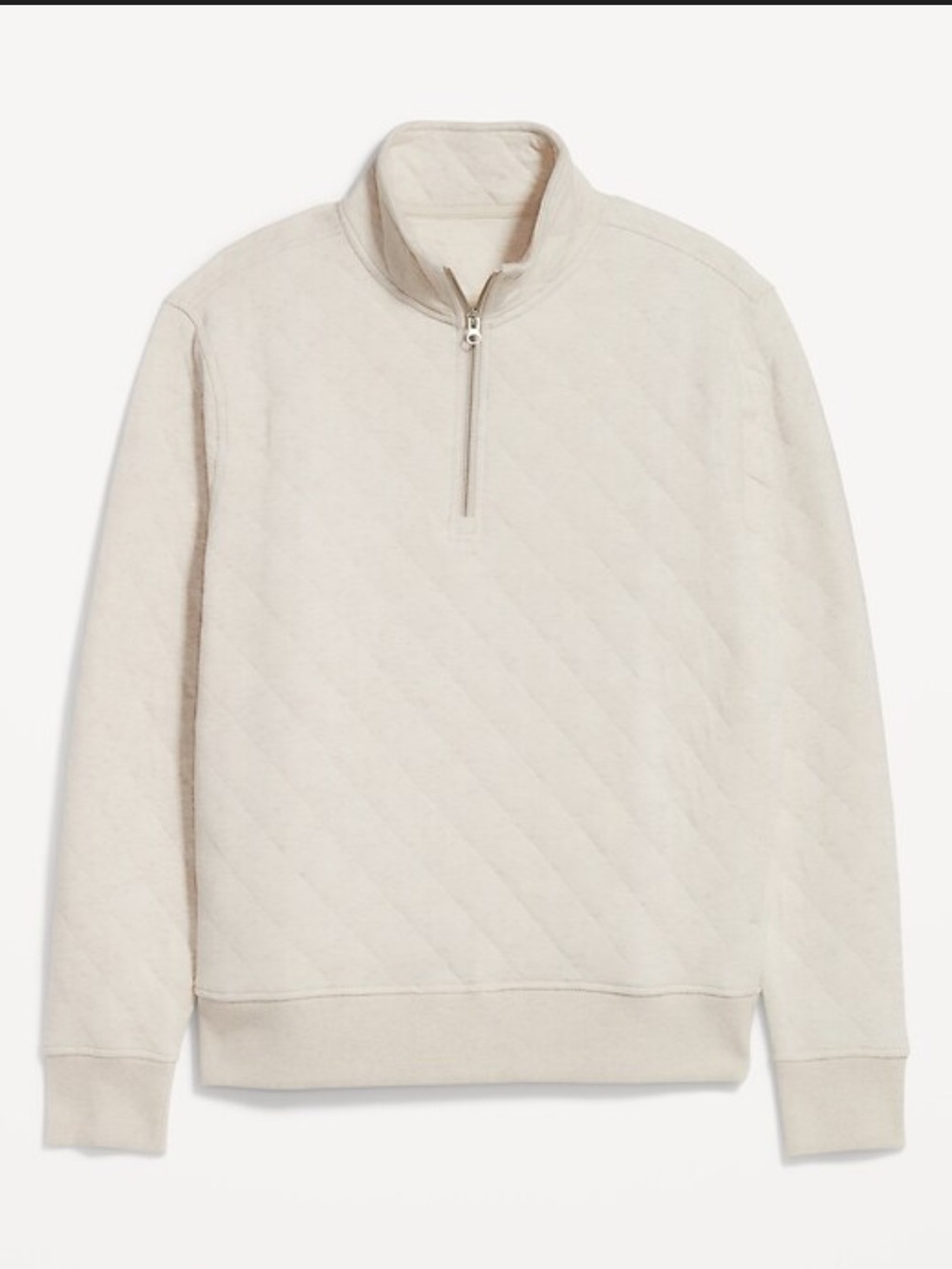 Cream Unisex Old Navy Quilted 1/4 Zip pullover